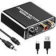Convertisseur DAC Audio 192kHz Numérique vers Analogique, Aluminium DAC Adaptateur, Digital SPDIF Optique Coaxial Toslink ver