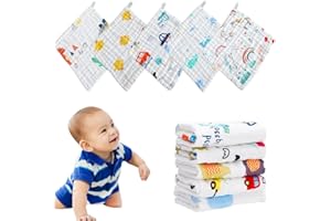 AEIOPRS 5 szt. Czysta bawełniana ściereczka dla niemowląt Ręcznik do twarzy dla dzieci Ręcznik bawełniany miękki ręcznik dla noworodka