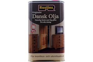 Original Rustin's Danish Oil för alla typer av trämat- och leksakssäkra1L