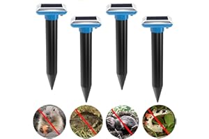 YOUKK Mole Repellent Sonic-gerät 4 Stück Ultrasonic Solar Maulwurfabwehr Maulwurfschreck Wühlmausabwehr Schlagenabwehr Eidechsenabwehr Mole Repellent Schädlingsbekämpfung für Den Rasen Garten