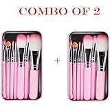 BELLA HARARO Hello Kitty BELLA HARARO Hello Kitty Mini 7 Piece Brush Set for Women (Pink) ~ combo of 2