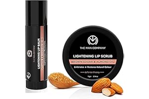 The Man Company Lip Care Combo With Lip Scrub & Lip Balm For Dry & Chapped Lipslightening & Brightening Dark Lipsfor Soft, Supple & Damaged Lips - 14Gm