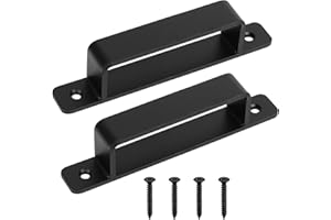 SiGuLiKeJi 2 Pcs Tirador Puerta Corredera, Tirador Puerta Exterior, Tiradores de Puerta de Granero, Manillas Puertas Interior, Tiradores Puertas Correderas para Puerta de Armario Muebles(Negro,156mm)