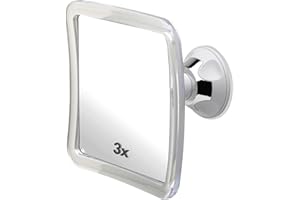 Mirrorvana Lustro prysznicowe z przyssawką, lustro do golenia prysznic – potrójne, 16 x 16 cm