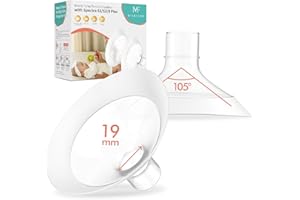 MILKFLOW Breast Flanges 19mm 2-Pack for Medela Pump in Style, Symphony, Freestyle, Sonata, Maxflow and Lansinoh Signature Pro Breast Pumps