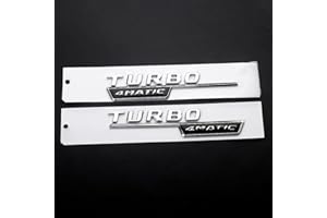 XLUCBS Emblems 2PCS ABS Car Sie Body Trunk Fender Decoration Badge Sticker for Mercedes Benz V8 BITURBO 4MATIC TURBO 4MATIC+ Emblem GLK GLA CLA