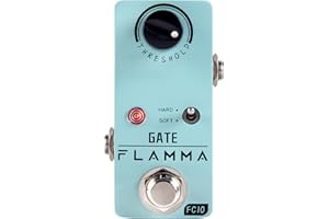 FLAMMA FC10 Pedale Noise Gate per Chitarra e Basso, Eliminatore di Rumore con 2 Modalità, True Bypass