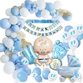 Blue Baby Shower Decoration Boy, Balloon Born Baby Ornament | Banner, Decoration for Baby Shower Balloon Newborn