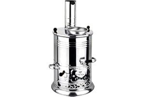Hakan Bollitore da tè Samovar turco portatile, bollitore da campeggio, bollitore per acqua, bollitore per acqua, bollitore da campeggio, picnic, caccia, attività all'aperto, manici neri, 4 litri