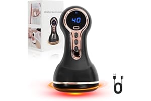 SHIPTREE Vibrastone Neuropathie, 3.0 Upgradet Gua-Schockwellen-Gerät, Mini Massagegerät mit 30 Vibration-Heizfunktion Kombination, Schmerzlinderung und Entspannung für Hände, Nacken, Rücken, Füße, Schwarz