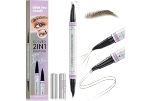 Intoo You 30° Curved Eyebrow Pencil, Magic 2 in 1 Eyebrow Pen Pro, Waterproof Eye Brow Pen with 2 Tips, Vivid Microblading Brow Pencils for Women, Last All Day Makeup (Dark Brown)
