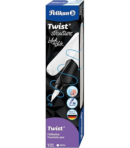 Penna Stilografica Pelikan Twist - Tratto Medio Nero - Ergonomica Per Destri E Mancini - Punta Acciaio - Foto 6