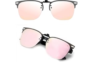 CREYESTAL Nakładki Przeciwsłoneczne z Polaryzacją na Okulary Korekcyjne, Podnoszony i Ultra Lekki, Klipsy Przeciwsłoneczne,100% Anti-UV, Certyfikat CE