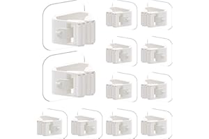 ROELLY Portascope da Muro 12 Pezzi, Porta Scope Parete, Appendi Scope a Muro per Bagno, Cucina, Giardino, Garage, Ufficio, Bianco