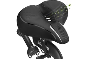 LEMEGO Selle de Velo Ultra Confortable, Selle Vélo VTT Homme Femme Large Confort avec Gel Rembourré Antichoc Réfléchissant Ergonomique Selle pour Vélo de Route Ville Appartement Electrique VTT