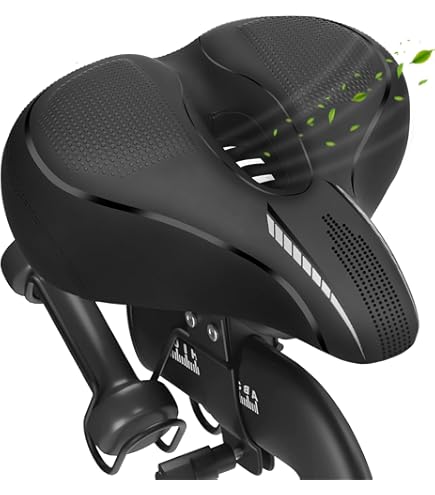 CDYWD Comfy Bike Seat For Men & Women, Thick & Soft Memory Foam Comfort Bicycle Seat, Comfortable Padded Bike Saddle For Mountain Bike, Beach Cruiser, MTB, Ebike, Exercise Bike