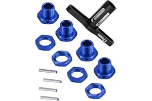 hopsupRC Upgrades Part for 1/8 Arrma Typhon 4x4 3S BLX 1/10 Arrma Big Rock v3,Aluminum Wheel Nut & Wheel Hex & Splines Wheel Wrench Hops Up,Navy Blue