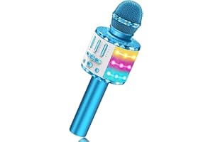 Avaxtt Microfono Karaoke per Bambini, Microfono Bluetooth Altoparlante, Regalo di compleanno per Bambina 3-12 Anni, Karaoke Wireless Giocattolo con Cambio Voce, Ideale per Feste e Giochi Musicali