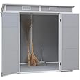 Plastic Garden Storage Shed Outdoor Storage Includes Plastic Floor,House Tool Shed Utility Chest Shed Box 183 x 112x 183cm