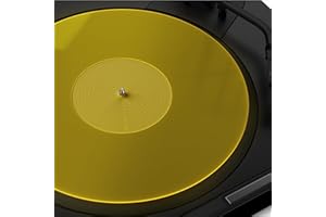 TAKMORK Tappetino per giradischi Slipmat: acrilico giradischi piatto in vinile Slipmat per giradischi antistatico più stretto e definito basso, giallo