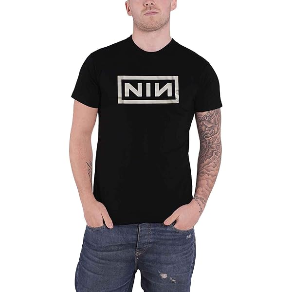 Nine Inch Nails Official Black T Shirt NIN Classic 'White Logo' XL
