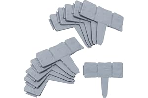 Fiqops Rasenkante Kunststoff 2.5M Grau 10 Stücke Beeteinfassung Steinoptik Garden Border aus Polypropylen Mähkante Beetumrandung Palisade Garten dekorativ 1 Element BxHxT: 25x23x1 cm