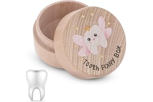 WUMZIRA Caja Guardar Dientes, Caja Dientes de Leche Personalizar, Hecho a Mano Caja de Dientes con Patrón de Dientes de Leche, Caja Dientes de Leche para Almacenamiento de Dientes Niño y Niña