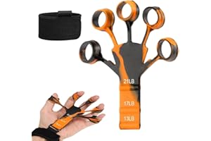 SGERUFZ Fingertrainer, Esercitatore Estensore per Dita con Protezione Polso, Silicone Fingertrainer, Estensore Dita Regolabile per Migliorare la Forza di Dita e Polsi