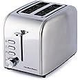 Hamilton Beach Rise 2-Slice Toaster, Brushed & Polished, Stainless Steel, 6 Variable Browning Levels, Removable Crumb Tray, Defrost, Cancel & Reheat Settings, 850W - HB1718B2, Silver