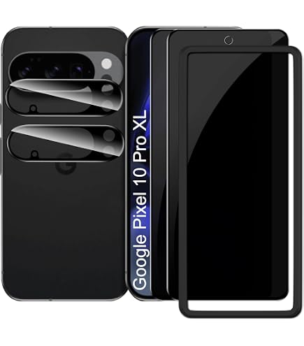 QULLOO Vetro Temperato per Google Pixel 10 Pro XL, 3 Pezzi Pellicola Vetro Protettiva e 2 Pezzi Pellicola Fotocamera, Durezza 9H Anti Graffio HD Trasparente Vetrino Protezione Schermo