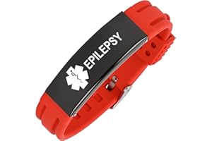 Aospkle Medical Alert Bracelet for Women Men, Medical Alert Silicone Adjustable Wristband for Diabetic Blood Thinner Epilepsy