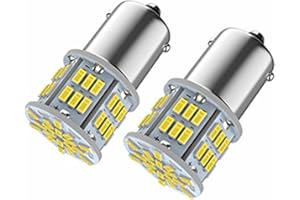 BSXYWA 1156 LED Bulbs P21W BA15S 12V 24V, 5W 6000K 54SMD For Car LED Backup Reverse Lights, Rear Fog Light, DRL Daytime Running Light, Rv Interior Lights White. 2Pcs