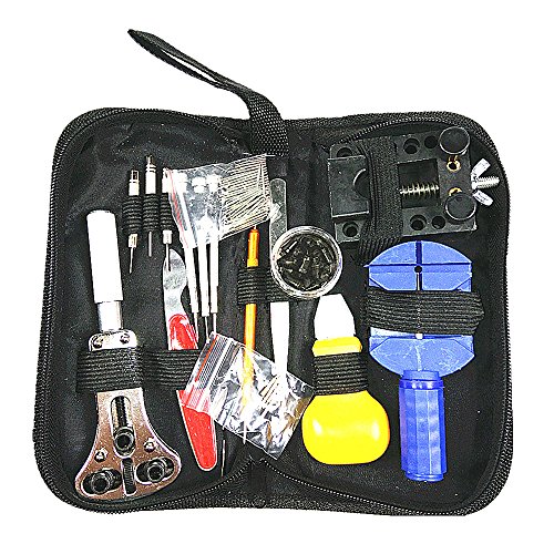 CHEEFULL Uhrenwerkzeug Set Uhr-Reparatur-Werkzeug-Satz 144PCS Bewegliche Uhrmacher-Uhr-Reparatur-Werkzeuge,Beste Qualitätsfrühlings-Stange,Stift,Bügel,Verbindungs-Abbau-Werkzeug,Tragen Fall