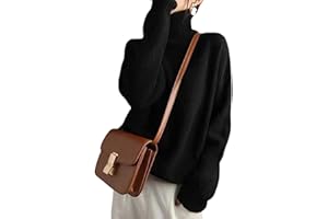 MAOAEAD Women's Loose Cashmere Turtleneck Sweater Cardigan Winter Warm Polo Neck Jumpers Soft Comfy Knitted High Neck Tops