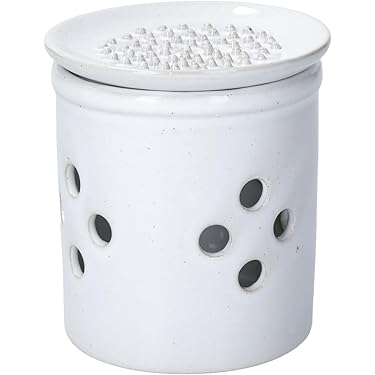Duqulle Knoflookhouder van keramiek met deksel, houdt de