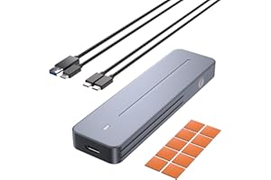 VCOM M.2 NVMe Enclosure, 10Gbps SSD Enclosure with USB 3.1 Gen 2, Aluminum NVMe PCIe to USB Adapter with Cooling Pad, Supports UASP & TRIM, M&B Key/M Key in 2230/2242 /2260/2280 SSDs