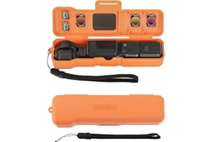 LHPHEIX Carrying Case for DJI OSMO Pocket 3,Portable Hard Case with Lanyard,Soft Screen Guard Protective Case for DJI Osmo Pocket 3,Lens Filters,SD Card Accessories (Orange)