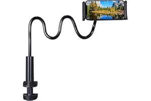 EightSpace Halter für Bett Schwanenhals Handy Halterung 360° Drehen,Flexible Arm verstellbare Handyhalterung Bett für iPhone 13 Pro, 12 11 Pro XS Max Samsung S10 S9 S8, 4-6,5 Zoll Smartphone (schwarz)