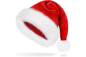 BENPEN Weihnachtsmütze Nikolausmütze Damen Herren plüsche weihnachtsmann mütze Erwachsene Kinder Baby Rote Santa Mütze Bequemes Dicker Klassischer nikolaus mütze aus Samt für festliche Partys im neuen Jahr