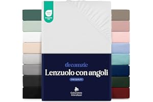 Dreamzie Lenzuolo con Angoli 140x200 cm - Altezza Materasso fino a 33 cm- 100% Microfibra - Bianco - Certificato Oeko TEX, Lenzuola Letto con Angoli ed Elastico