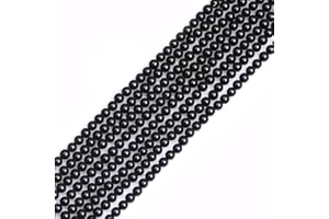 GEM-INSIDE CREATE YOUR OWN FASHION GEM-Inside Natural 4mm Black Tourmaline Round Gemstone Semi Precious Loose Beads for Jewellery Making 15"