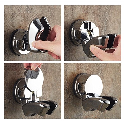 Lifechaser Universal Duschkopf Halterung Handbrause Halterung Vakuum Saugnapf, Chrom-Finish - 6