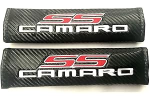 LICHOO Seat Belt Pads for Chevy Camaro SS, Carbon Fibre Style SUV Sedan Stroller carseats Protect Neck Shoulder Harness Safety Pads Interior Fittings