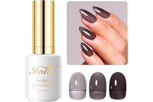 Imtiti Vernis Semi Permanent Transparent Noir Clair, 15ml Naturel Cristal Noir Clair Gelée Vernis à Ongles Gels Semi-permanents French Transparente Soak Off UV LED Gel Ongle