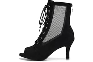 HIPPOSEUS Damskie buty do tańca latynoamerykańskiego z otwartym noskiem salsa bachata Tango Tango nowoczesne buty do tańca