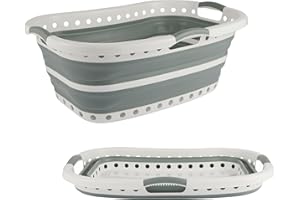 Beldray LA072979GRNFEU7 Koszyk na pranie - pojemnosc 37 l, antyposlizgowe uchwyty, zaokraglony ksztalt i design Hip Hugger ulatwiajacy przechowywanie i przemieszczanie, wymiary ok. 66 x 44 x 24 cm