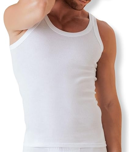 6 Canottiere Uomo 100% Cotone - Canotta Spalla Larga Cagi Art 1106 Bianco Taglie 4-8 - Foto 4