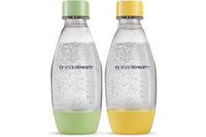 Sodastream - 2x 0,5L Fuse Flaska, Diskmaskinssäker, Grön och Gul | Kompatibel med följande kolsyremaskiner: Enso, Art, Terra. E-Terra, Gaia