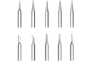 YunBey 10 Pezzi Set di Punte per Saldatore Serie 900M-T Base in Rame e Punte Placcate in Nichel-Ferrodi Saldaturadi Ricambio per Saldatori 900M Serie