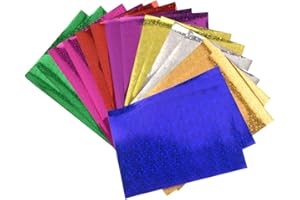 ewtshop® Lot de 20 Feuilles de Papier Hologramme avec étoiles Format A4 10 Couleurs